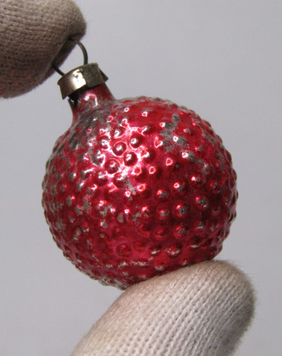Vintage glass red bumpy - glass,