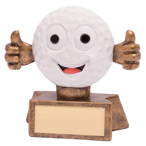 Golfing trophies gold resin - gold,