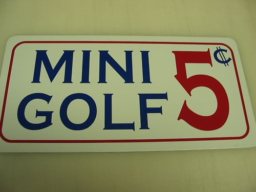 Mini golf metal sign ball - golf,